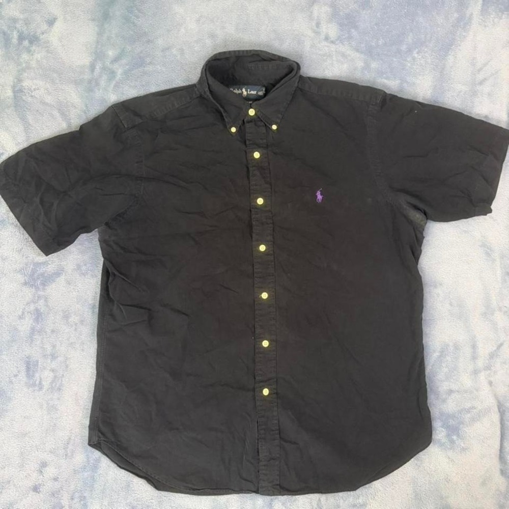 Ralph Lauren black button up‎ shirt Size L